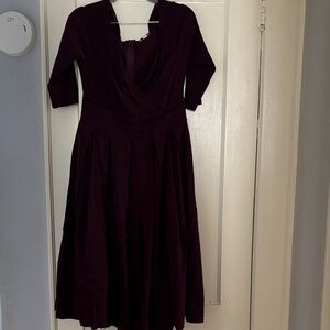 Unique Vintage Plum dress with pockets size L